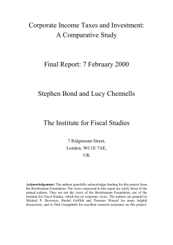 Corporate income taxes and investment: a comparative