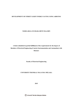 DEVELOPMENT OF STREET LIGHT ENERGY SAVING USING