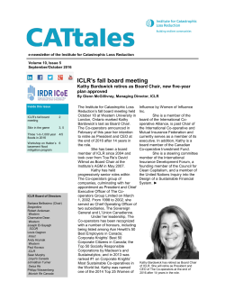 ICLR`s fall board meeting - Institute for Catastrophic Loss Reduction