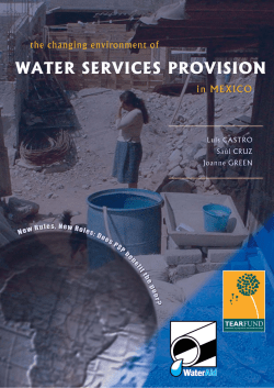 The changing environment of water service provision in Mexico