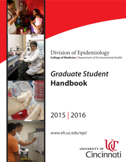 Graduate Student Handbook - University of Cincinnati College of
