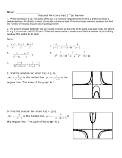 Rational Functions Part 2 Test Review 8. Find the