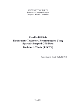 Careelika Liisi Kuik Platform for Trajectory Reconstruction Using