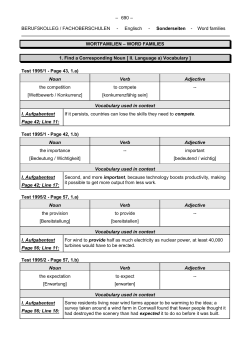 Englisch - Sonderseiten - Word families 690 WORTFAMILIEN