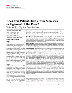 Does This Patient Have a Torn Meniscus or Ligament of the Knee?