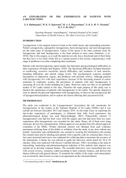 an exploration of the experiences of patients with laryngectomy