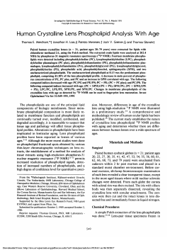 Human crystalline lens phospholipid analysis with age.