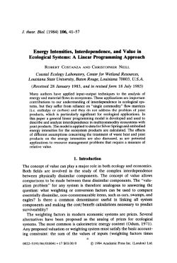 Energy Intensities, Interdependence, and Value in Ecological Systems