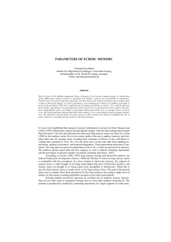 PARAMETERS OF ECHOIC MEMORY