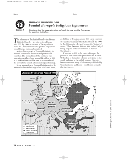 Feudal Europe`s Religious Influences