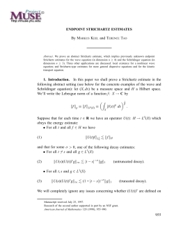 ENDPOINT STRICHARTZ ESTIMATES - Math-UMN
