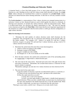 Chemical Bonding and Molecular Models