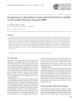 runoff models illustrated using the PDM