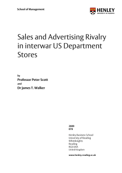 Sales and Advertising Rivalry in interwar US Department Stores