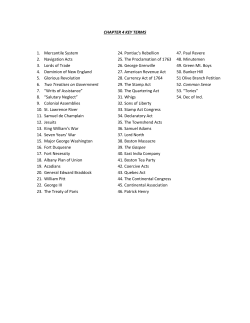 CHAPTER 4 KEY TERMS 1. Mercantile System 24. Pontiac`s