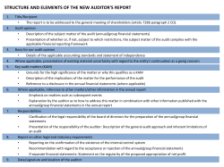 structure and parts of the auditor`s report