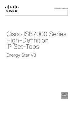 Cisco ISB7000 Series High-Definition IP Set-Tops - Energy