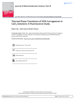 Thermal Phase Transitions of IOTA Carrageenan in CaCl2 Solutions