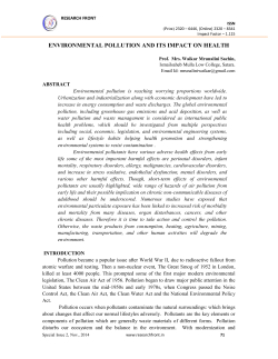 environmental pollution and its impact on health