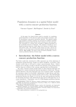 Population dynamics in a spatial Solow model with a convex
