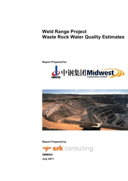 Appendix A - Waste Rock Water Quality Estimates
