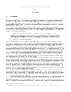 International Cooperation and the Colorado River Delta