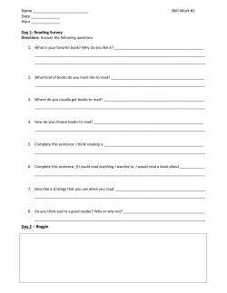bell work 1 - Flushing Community Schools