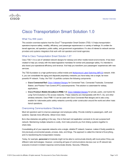 Cisco&reg; Transportation Smart Solution (TSS)