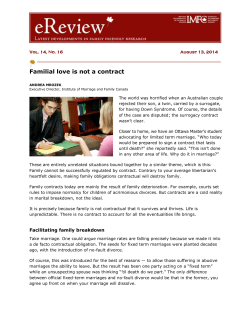 Familial love is not a contract - Institute of Marriage and Family
