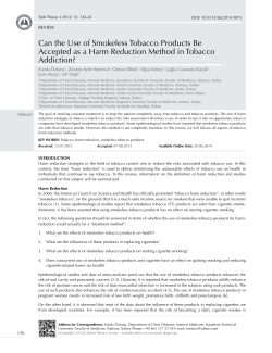 Can the Use of Smokeless Tobacco Products Be Accepted as a