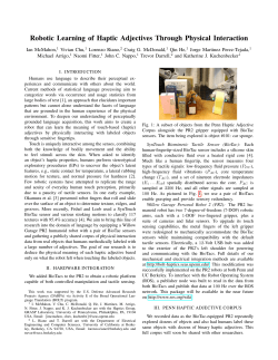 Robotic Learning of Haptic Adjectives Through Physical Interaction