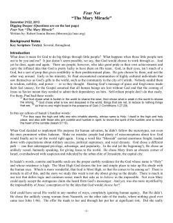 Fear Not &ldquo;The Mary Miracle&rdquo; - Chicago First Church of the Nazarene