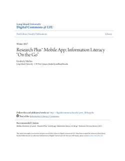 Research Plus™ Mobile App: Information Literacy “On the Go”