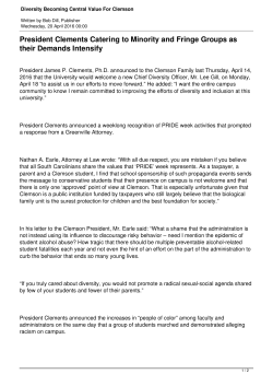 Diversity Becoming Central Value For Clemson