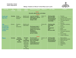 Food and digestion The circulatory system and respiratory system