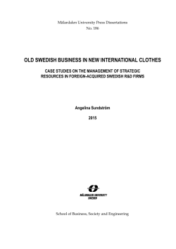 OLD SWEDISH BUSINESS IN NEW INTERNATIONAL CLOTHES