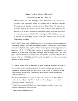Robert Fland, or Elandus Dialecticus?
