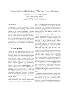 Garbage in Reversible Designs of Multiple Output Functions