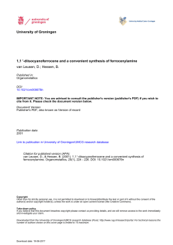 University of Groningen 1,1 `-diisocyanoferrocene and a