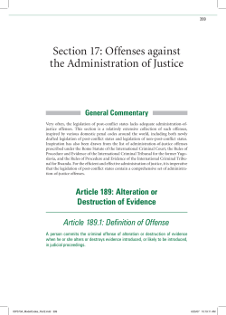 Section 17: Offenses against the Administration of Justice