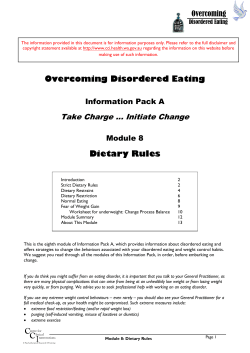 Dietary Rules - Centre for Clinical Interventions