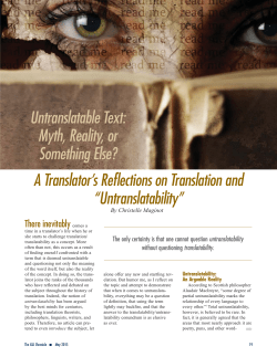 Untranslatable Text - American Translators Association