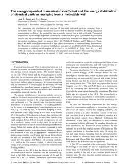 The energy-dependent transmission coefficient and the energy