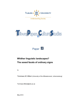 Paper 53: Whither linguistic landscapes?