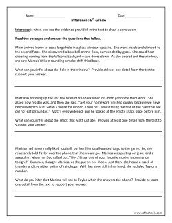 Inference: 6 Grade