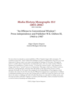 Press independence and Publisher W.E. Chilton III, 1960 to 1987