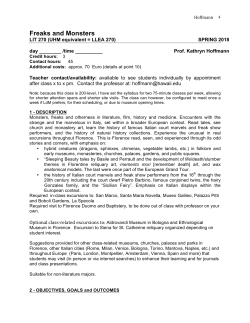 Freaks and Monsters - University of Hawai`i at Mānoa Study Abroad