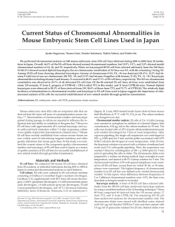 Current Status of Chromosomal Abnormalities in