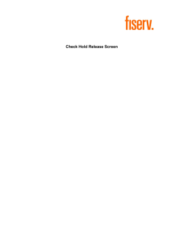 Check Hold Release Screen