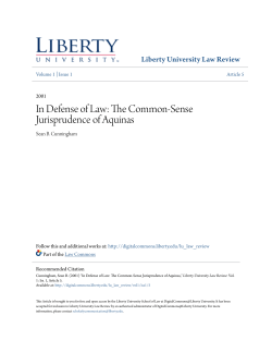 In Defense of Law: The Common-Sense Jurisprudence of Aquinas